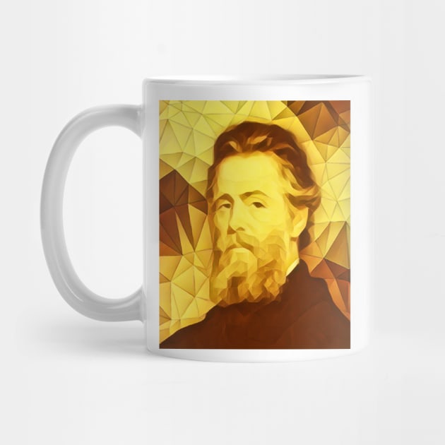 Herman Melville Golden Portrait | Herman Melville Artwork 11 by JustLit